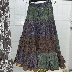 100% Silk full circle Gypsy tribal skirt